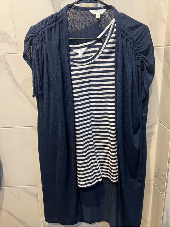 Time and Tru Sweaters - Time and Tru women's 2-in-1 Cardigan with Striped Tank $8 NEW